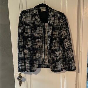 Akris Black and White Textured Blazer, 8